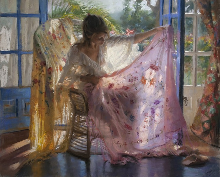 Vicente Romero Redondo婀娜多姿女性油畫圖片