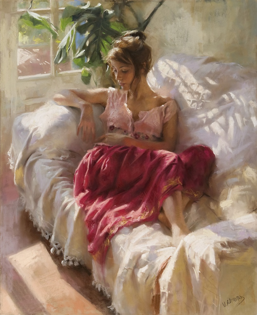 Vicente Romero Redondo婀娜多姿女性油畫圖片