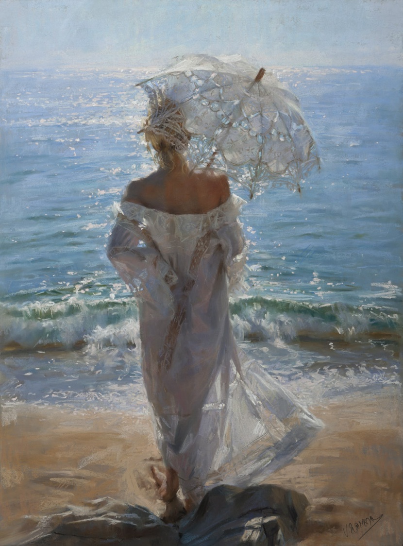 Vicente Romero Redondo婀娜多姿女性油畫圖片