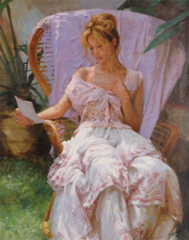 Vicente Romero Redondo婀娜多姿女性油畫圖片