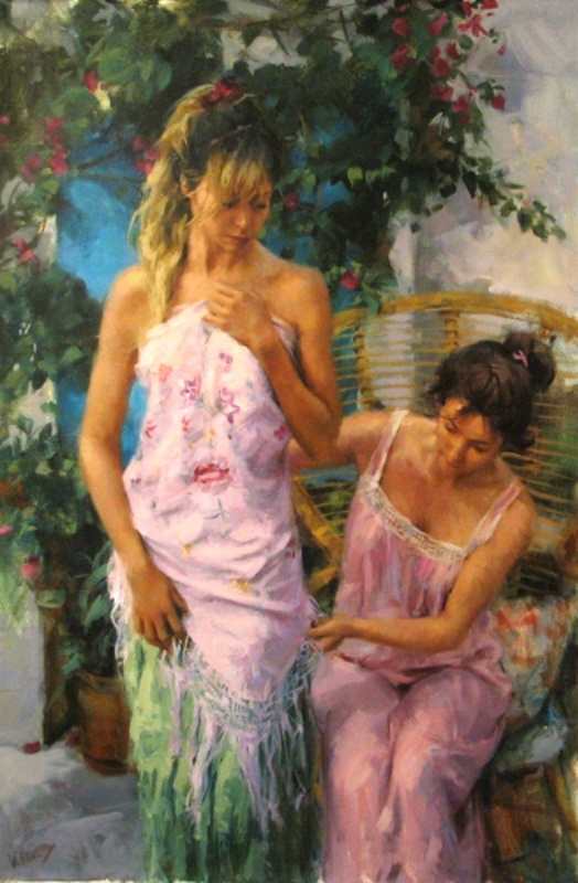 Vicente Romero Redondo婀娜多姿女性油畫圖片