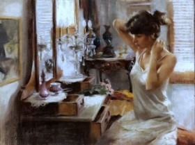 Vicente Romero Redondo婀娜多姿女性油畫圖片