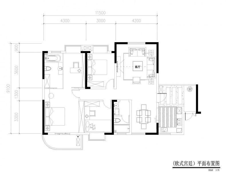 光谷世界城加州陽光樣闆間之“金”設計圖片