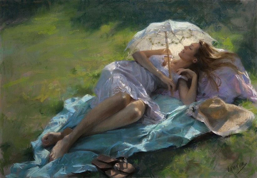 Vicente Romero Redondo婀娜多姿女性油畫圖片