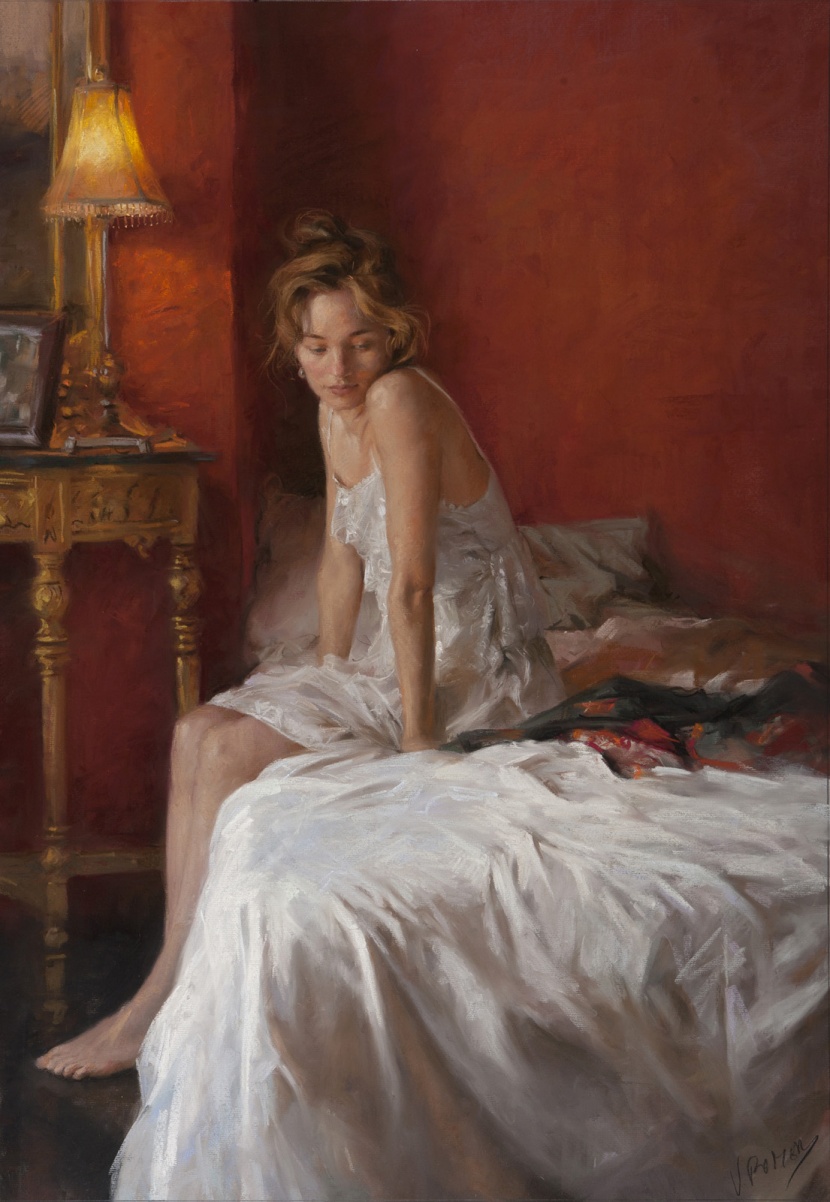 Vicente Romero Redondo婀娜多姿女性油畫圖片