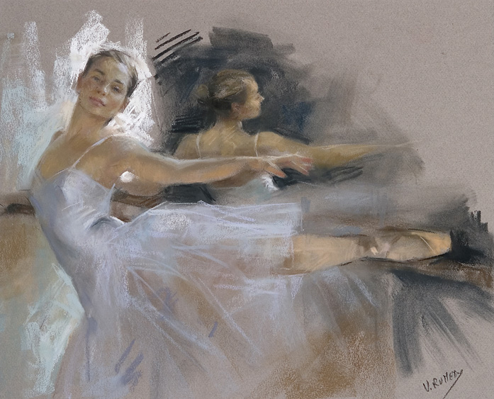 Vicente Romero Redondo油畫作品芭蕾舞女孩圖片
