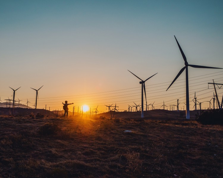 風力發電的風力發電機圖片