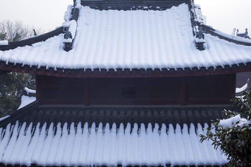 雪後古建築圖片