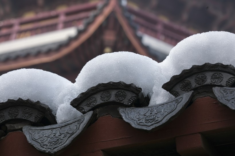 雪後古建築圖片