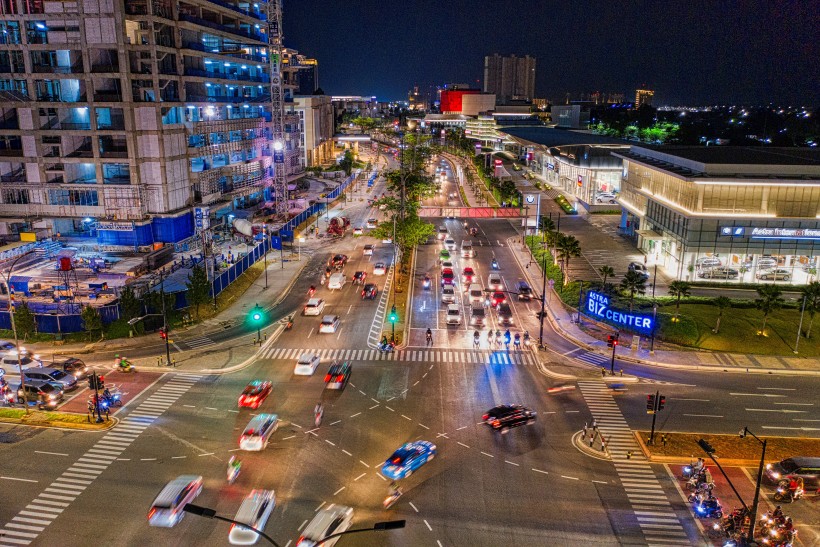 城市建築夜景圖片