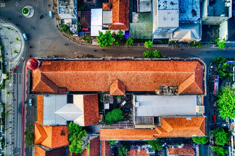 航拍居民住宅小區圖片