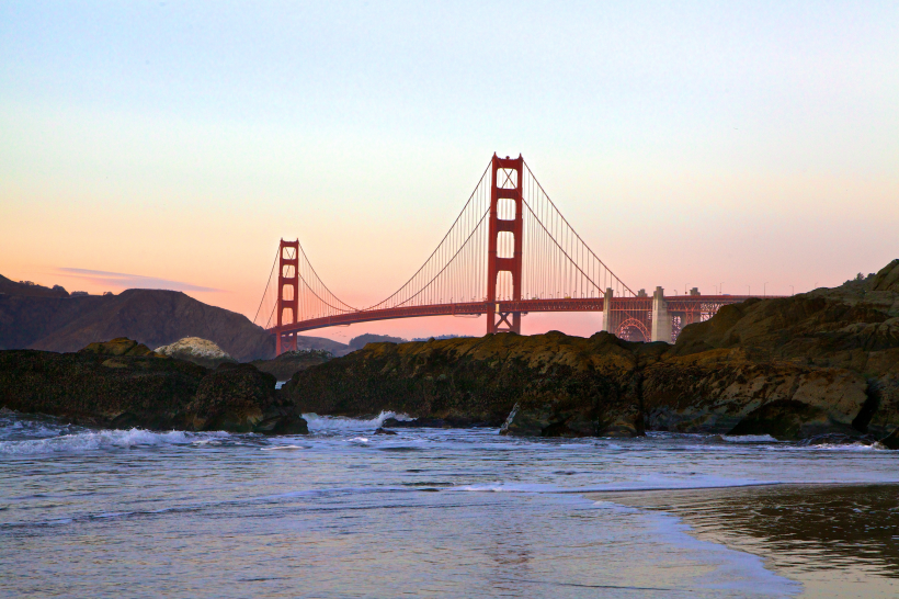 美國舊金山金門大橋建築風景圖片