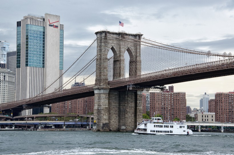 美國紐約布魯克林大橋建築風景圖片