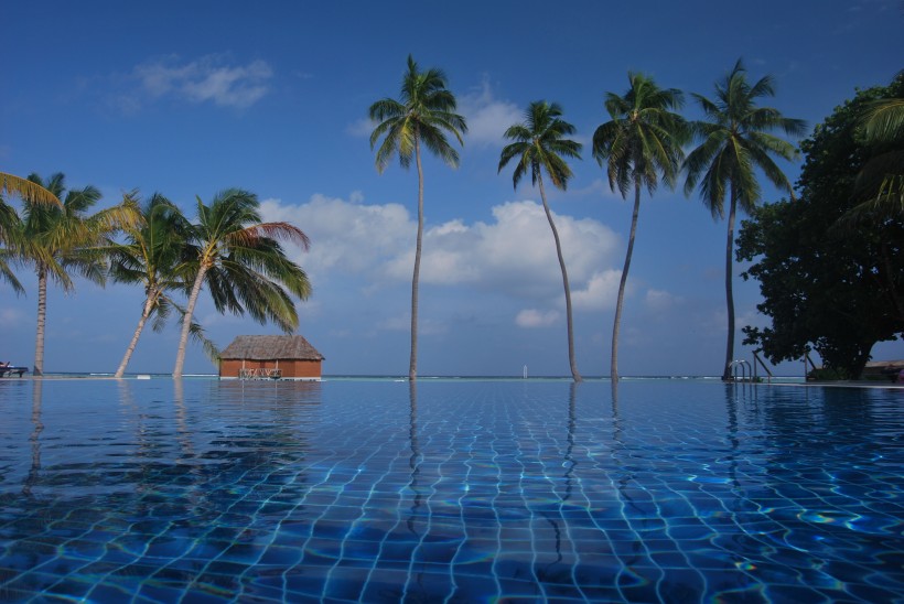 浪漫的馬爾代夫海岸風景圖片
