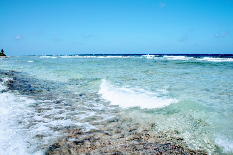 浪漫的馬爾代夫海岸風景圖片