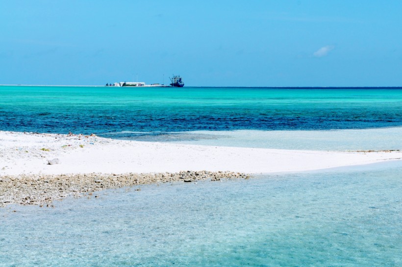 浪漫的馬爾代夫海岸風景圖片