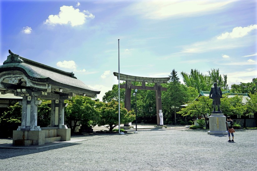 日本大阪城公園城市風景圖片