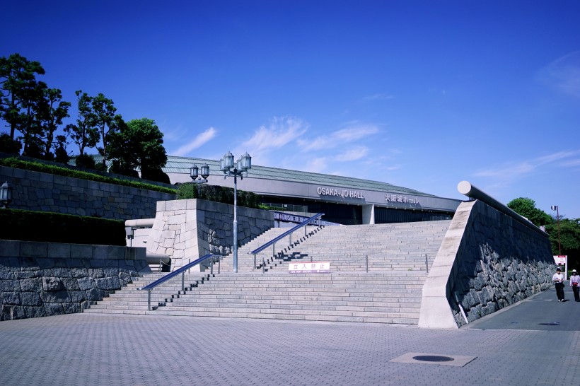 日本大阪城公園城市風景圖片