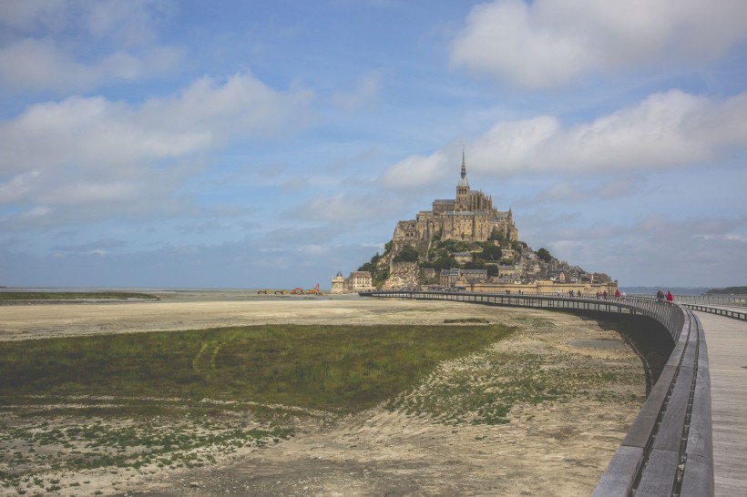 法國諾曼底聖米歇爾山風景圖片