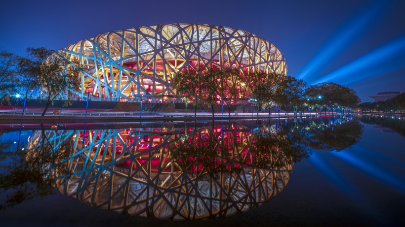 北京鳥巢體育館建築風景圖片