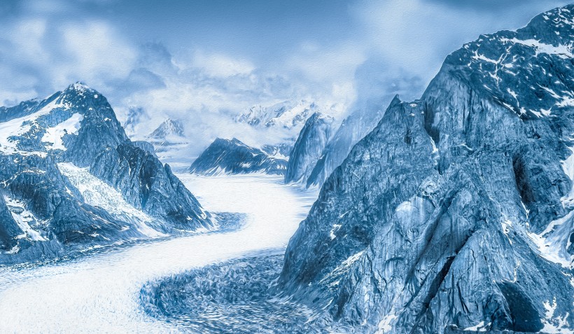 新西蘭南島塔斯曼冰川風景圖片