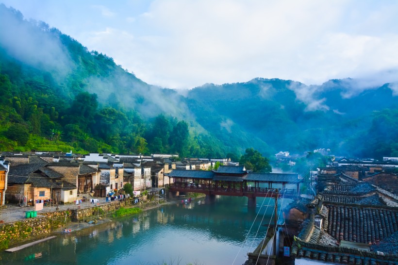 江西瑤裡古鎮建築風景圖片