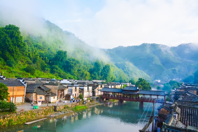 江西瑤裡古鎮建築風景圖片