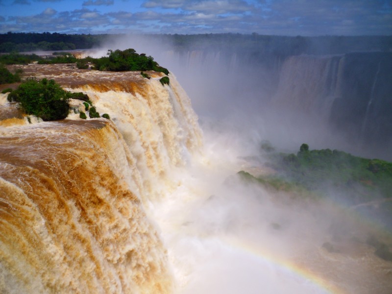 氣勢磅礴的巴西伊瓜蘇大瀑布風景圖片