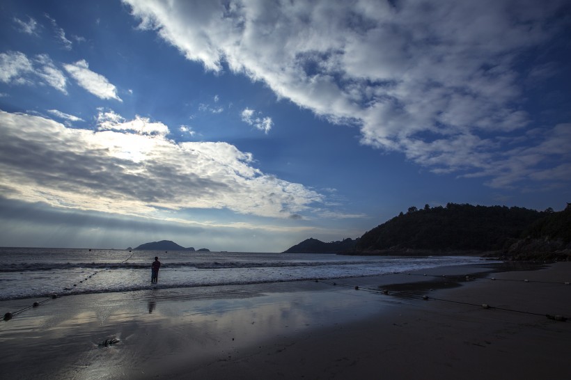 浙江甯波松蘭山海濱風景圖片